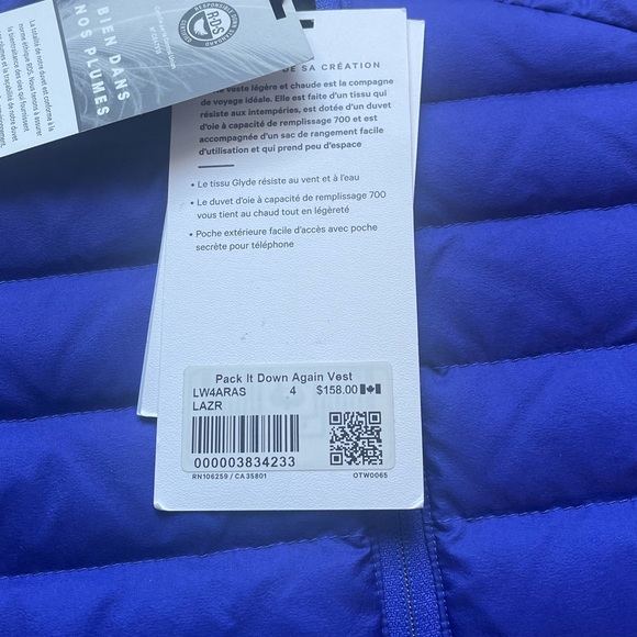⭐️ Host Pick ⭐️ BNWT Lululemon Pack It Down Again Vest - Picture 7 of 10